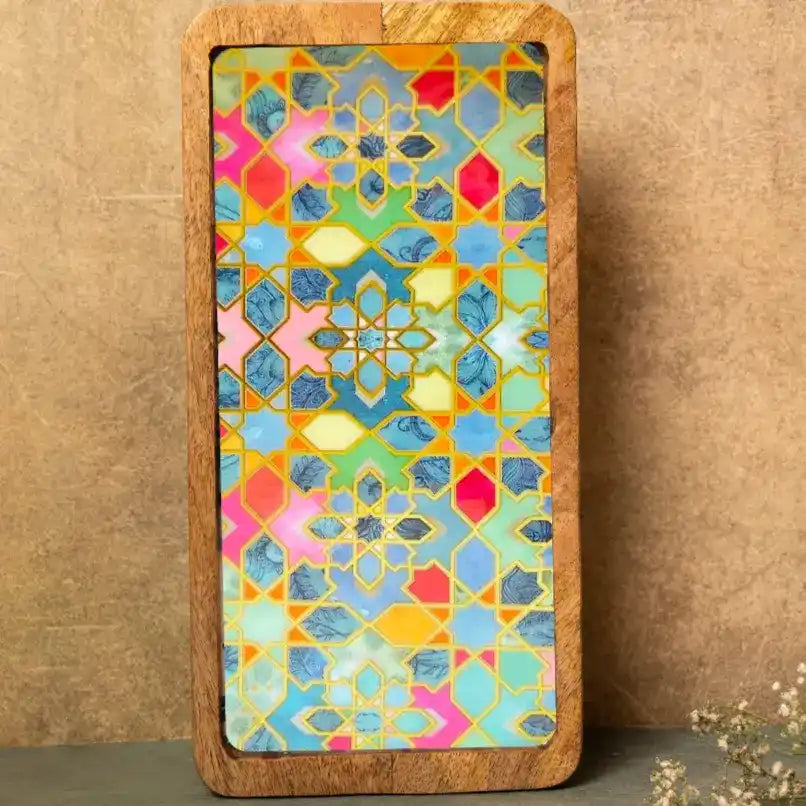 Colorful Sporadic Print Wooden Serveware