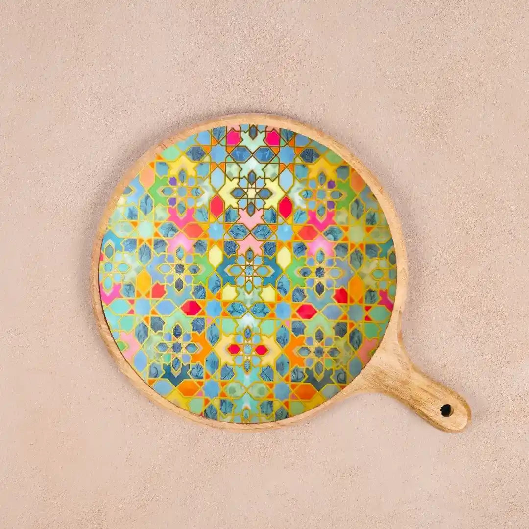 Colorful Sporadic Print Wooden Serveware