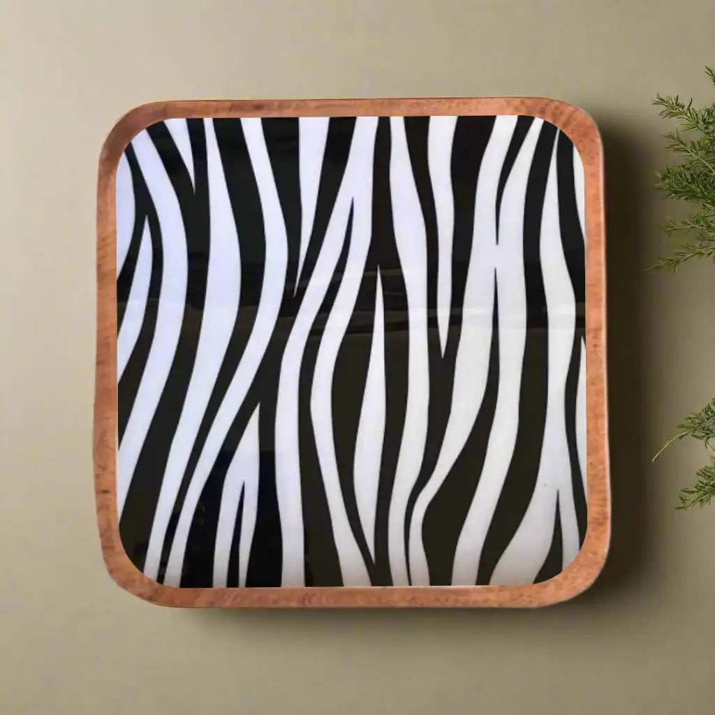 Stylish Zebra Pattern Wooden Serveware