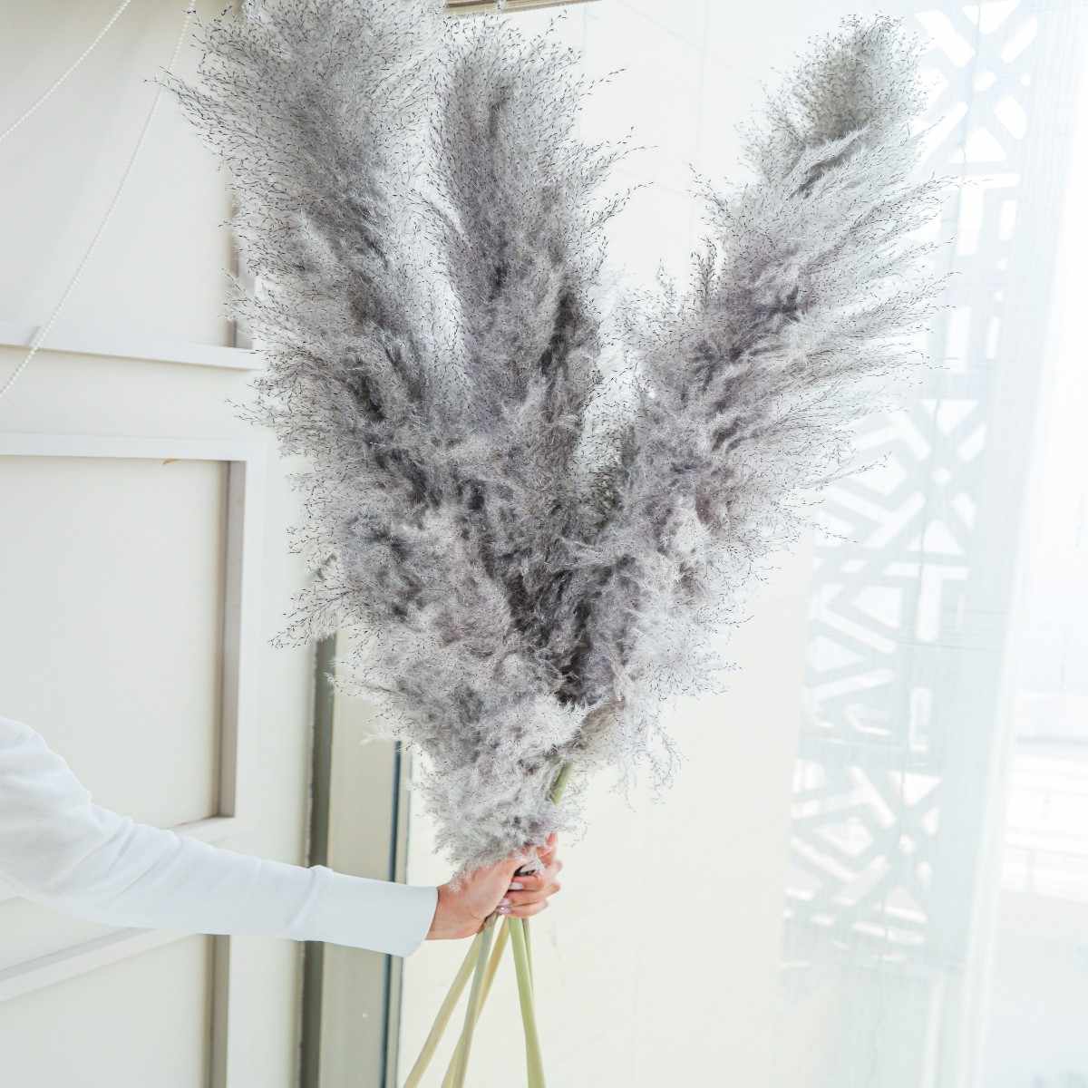 Fluffy Pampas Grass Set of 5 Large Decor Stems