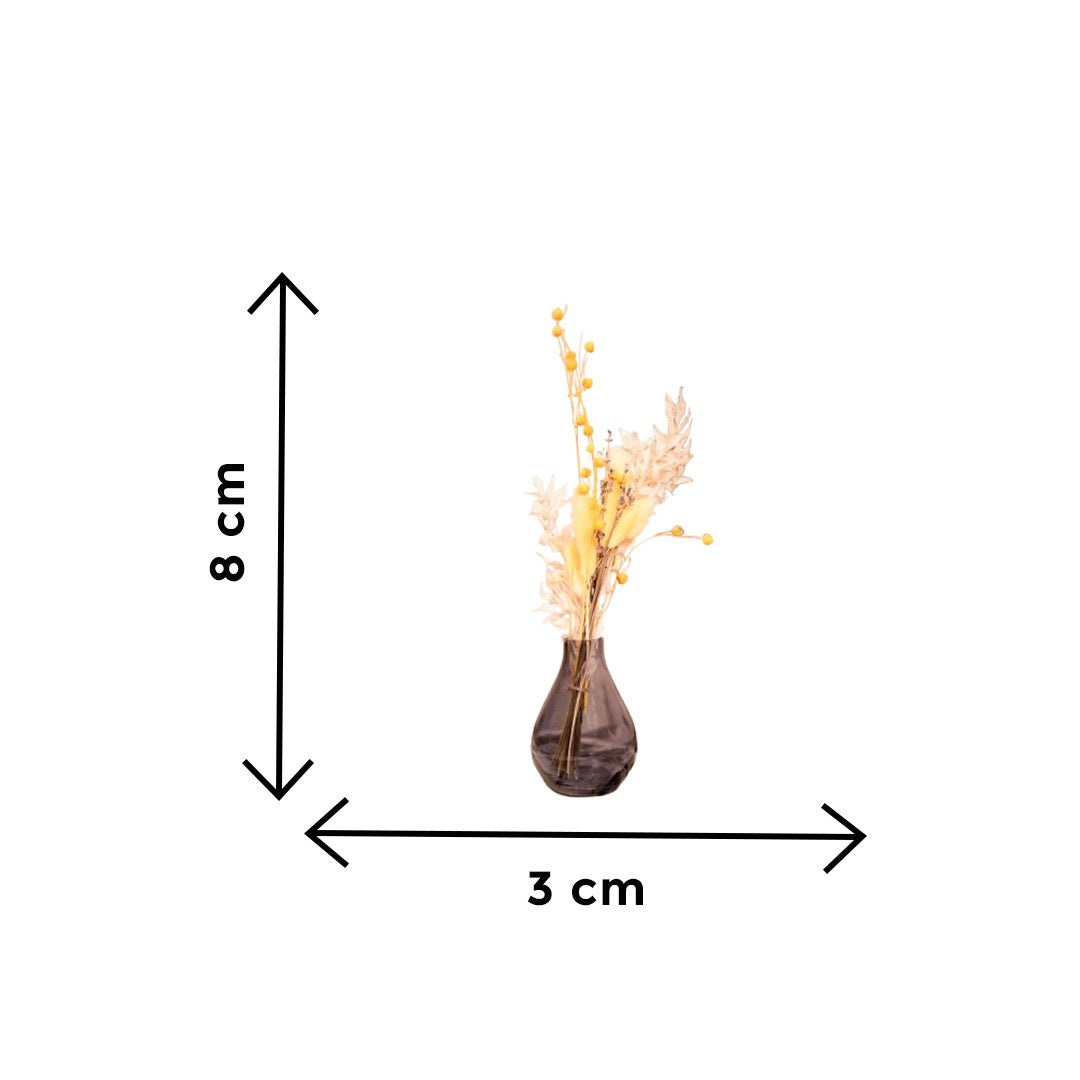 Indigo Elegance Glass Vase with Dried Flower