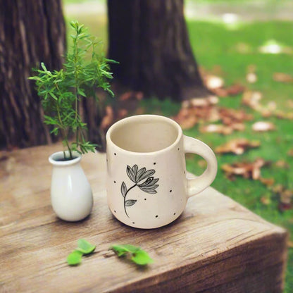 FloraBlend Handcrafted Coffee Mug - 310 ml