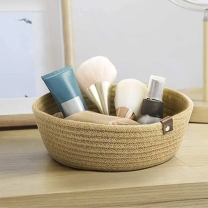 Beige Multi-purpose Storage Baskets - 20 cm x 20 cm x 8 cm