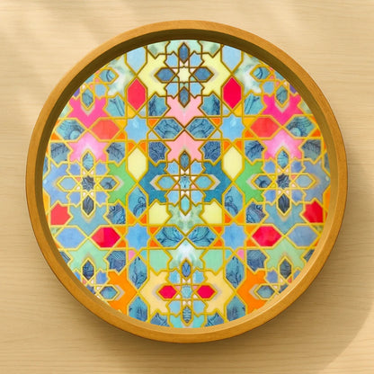 Colorful Sporadic Print Wooden Serveware