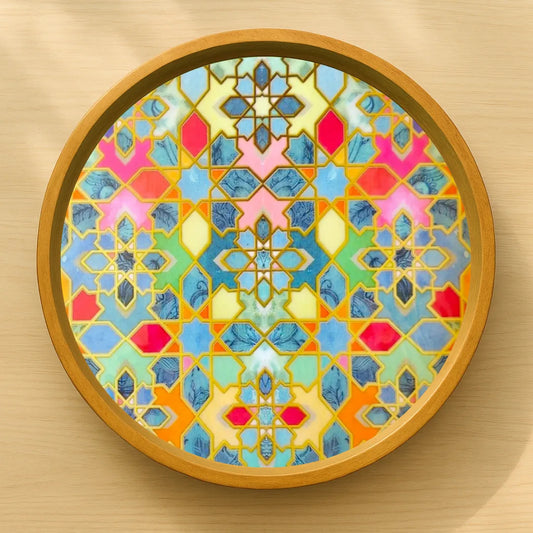 Colorful Sporadic Print Wooden Serveware