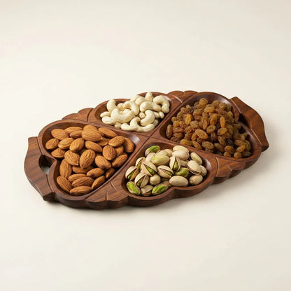 Handcrafted Sheesham Wood Snack Platter