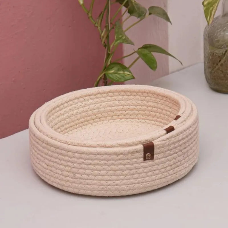 Eco-Friendly White Storage Baskets - Multiple Options