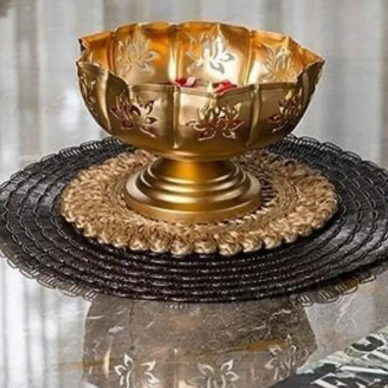 Radiant Lotus Golden Decor Urli Bowls - Multiple Options