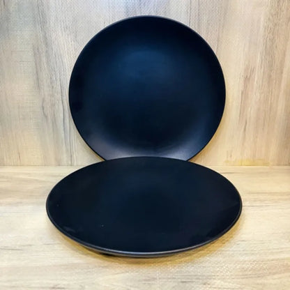 Black Solid Color Ceramic Plates - Two sizes