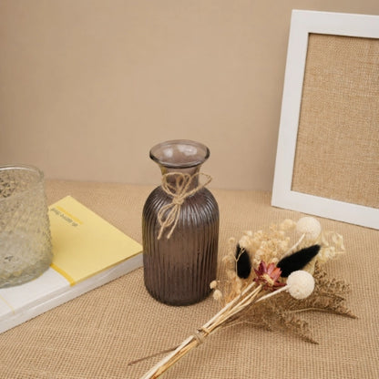Black Statement Vase with Dried Flower Bunch
