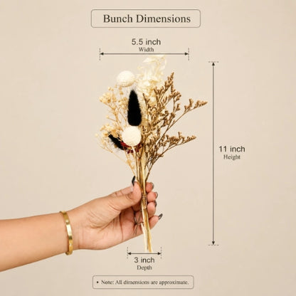 Black Statement Vase with Dried Flower Bunch