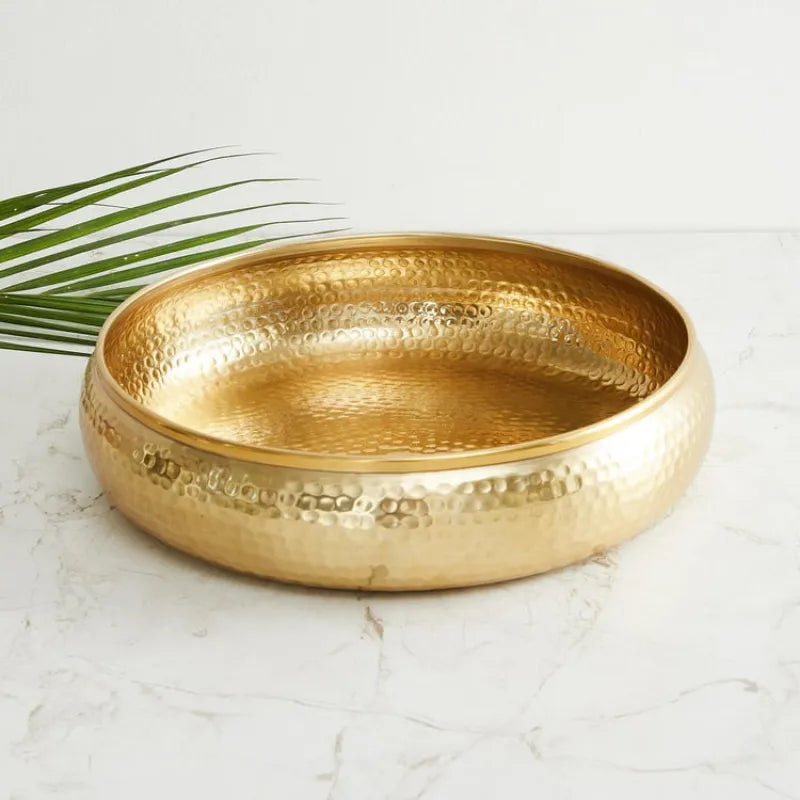 Round Golden Potpourri Bowl & Decorative Urli