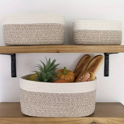 White & Brown Decor basket - Multiple Sizes