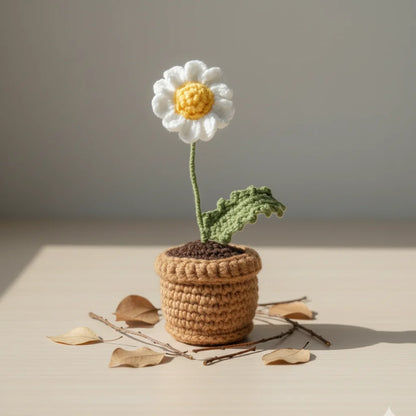 Aesthetic Crochet Flower - Handmade Decor - White