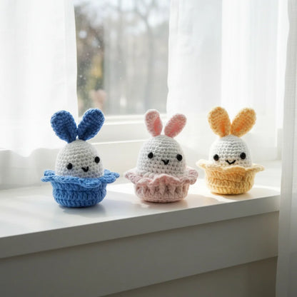 Crochet Rabbit - Cute Collectible Toys - Set of 3