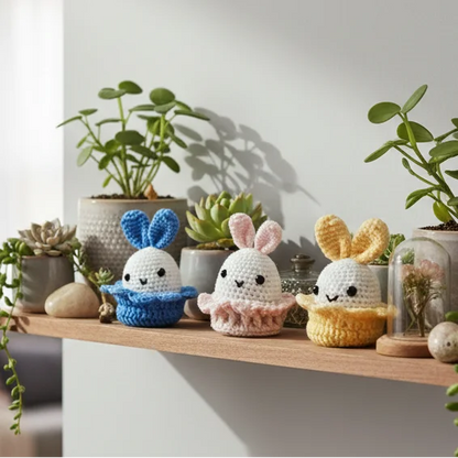 Crochet Rabbit - Cute Collectible Toys - Set of 3