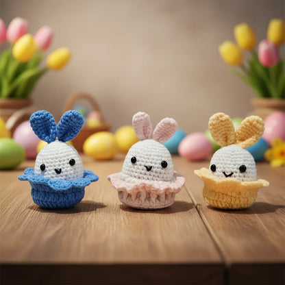 Crochet Rabbit - Cute Collectible Toys - Set of 3
