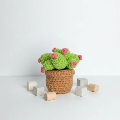 Crochet Potted Star Cactus Plant - Decorative Gift