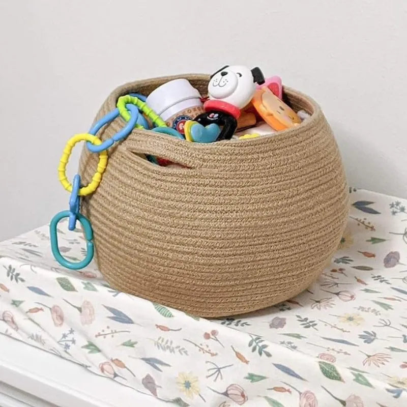 Beige Sphere Storage Basket - 10 inch x 10 inch x 8.3 inch