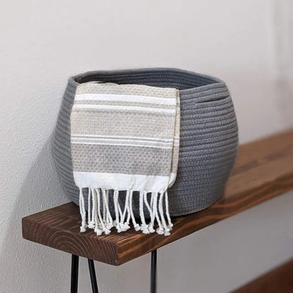 Grey Sphere Cotton Planter & Storage Basket - Multiple Sizes