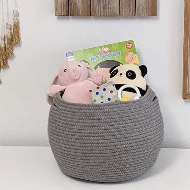 Grey Sphere Cotton Planter & Storage Basket - Multiple Sizes