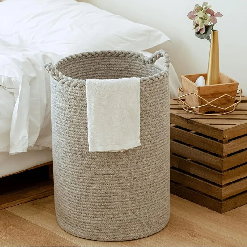 Grey Woven Laundry Storage Basket - Medium, Large