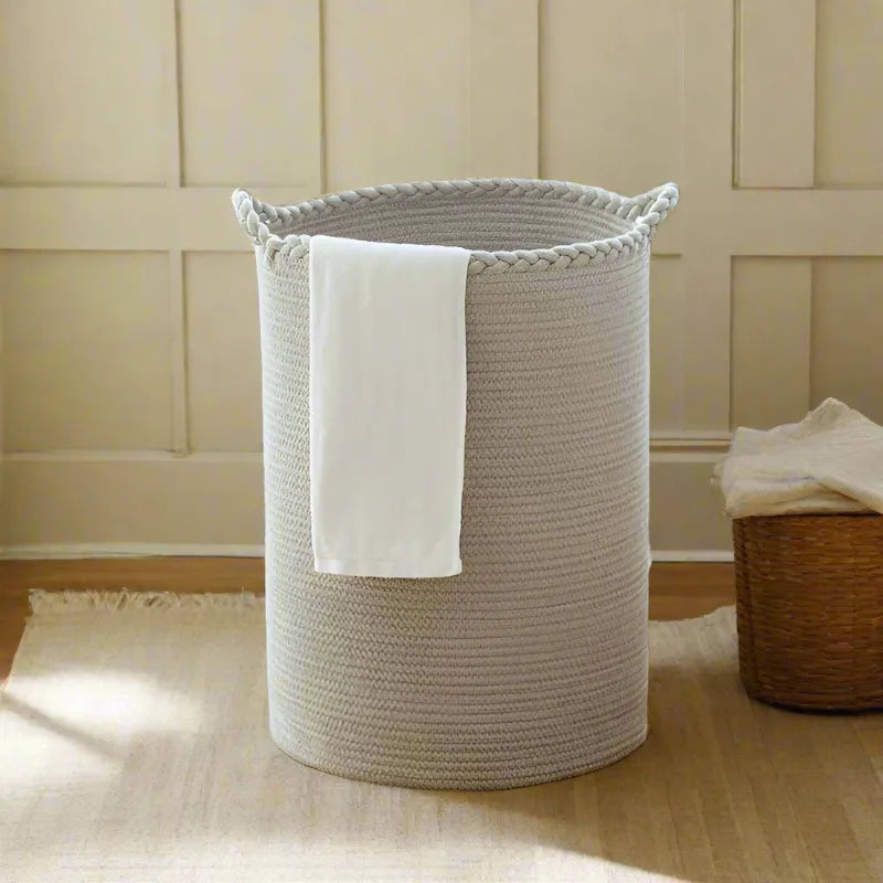 Grey Woven Laundry Storage Basket - Medium, Large