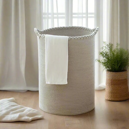 Grey Woven Laundry Storage Basket - Medium, Large