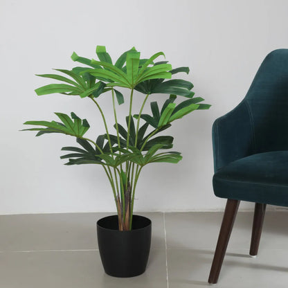 Rhapis Palm Plant with Pot for Decor - Artificial Plant