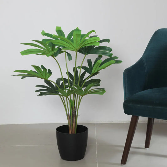 Rhapis Palm Plant with Pot for Decor - Artificial Plant