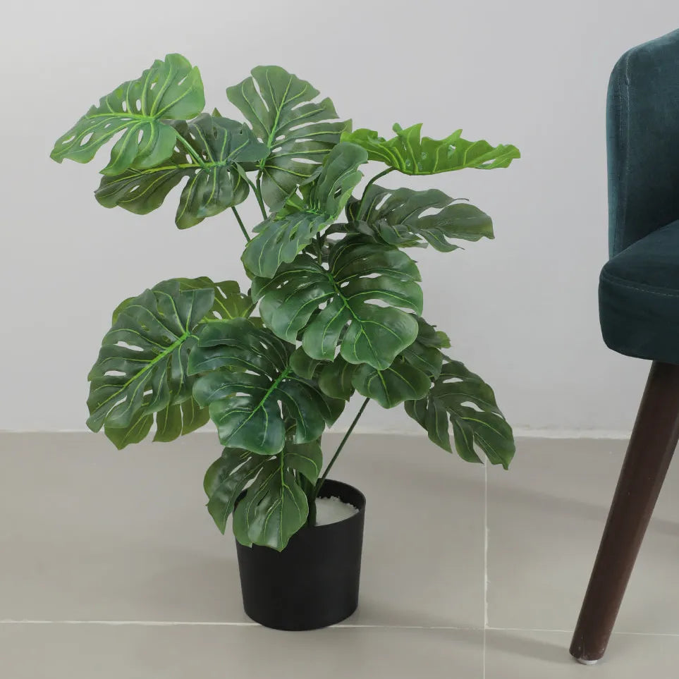Monstera Leaf Indoor Plant with Pot - Artificial Plant