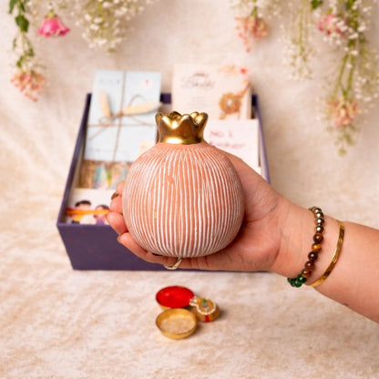 Pink Pomegranate Rakhi Gift Hamper Box
