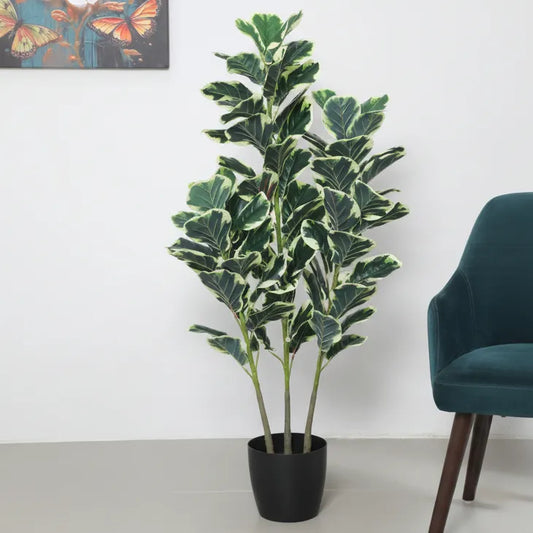 Fiddle Leaf Fig Plant with Pot for Living spaces - Artificial Plant