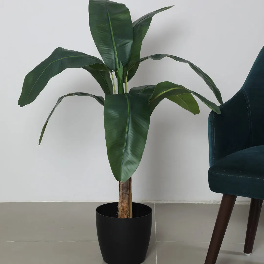 Tropical Banana Leaf Decorative Plant with Pot - Artificial Plant