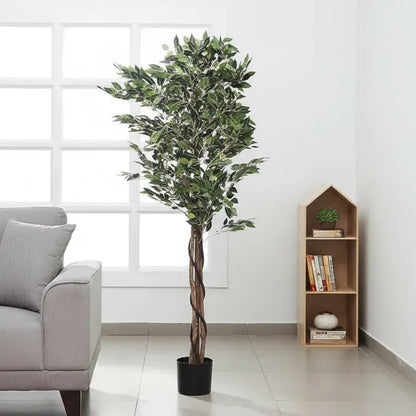 Mini Ficus Plant Trees with Pot for Decor - Artificial Plant