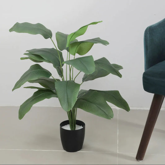 Compact Banana Leaf Plant with Pot - Artificial Plant