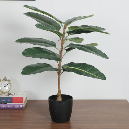 Rubber Leaf Indoor Plant with Pot - Artificial Plant