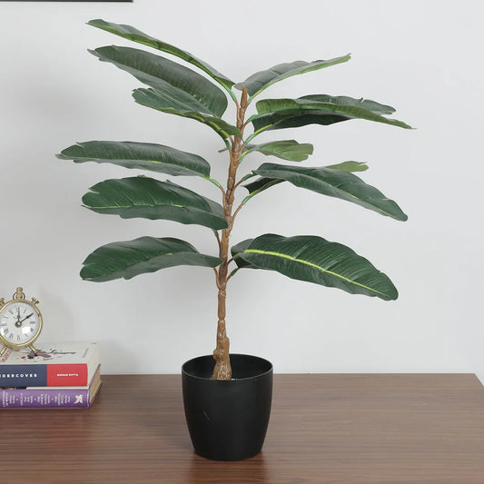 Rubber Leaf Indoor Plant with Pot - Artificial Plant