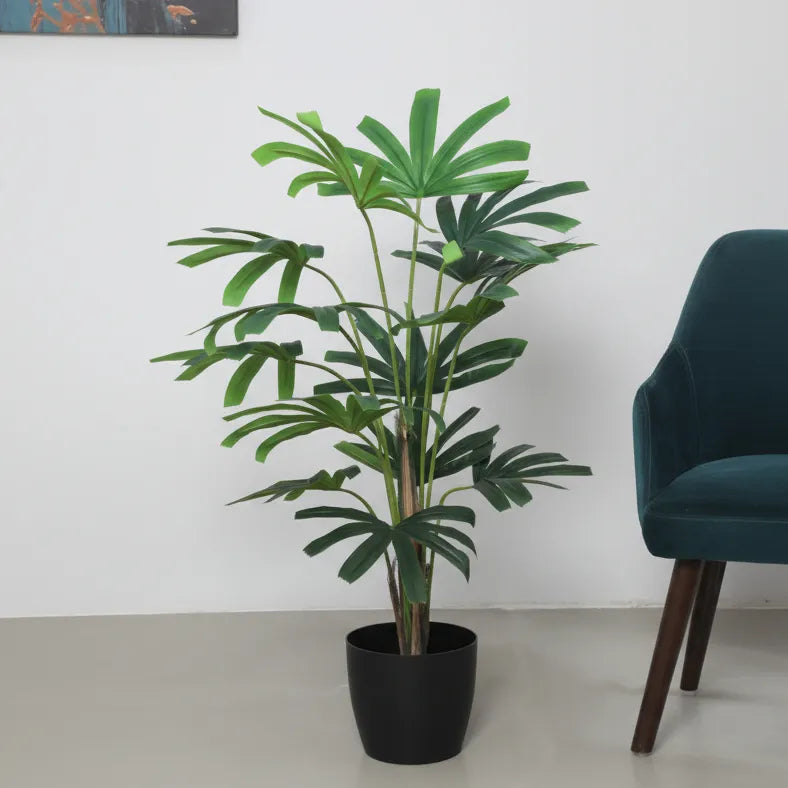 Decorative Rhapis Palm Floor Plant with Pot - Artificial Plant