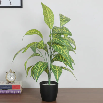 Iceton Croton Leaf Plant with Pot - Artificial Plant