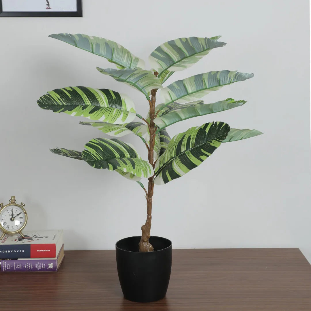 Banana Leaf Indoor Plant with Pot for Decor - Artificial Plant