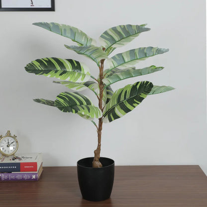 Banana Leaf Indoor Plant with Pot for Decor - Artificial Plant
