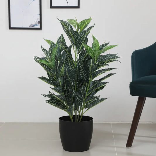 Veined Croton Plant for Home and Office Decor - Artificial Plant