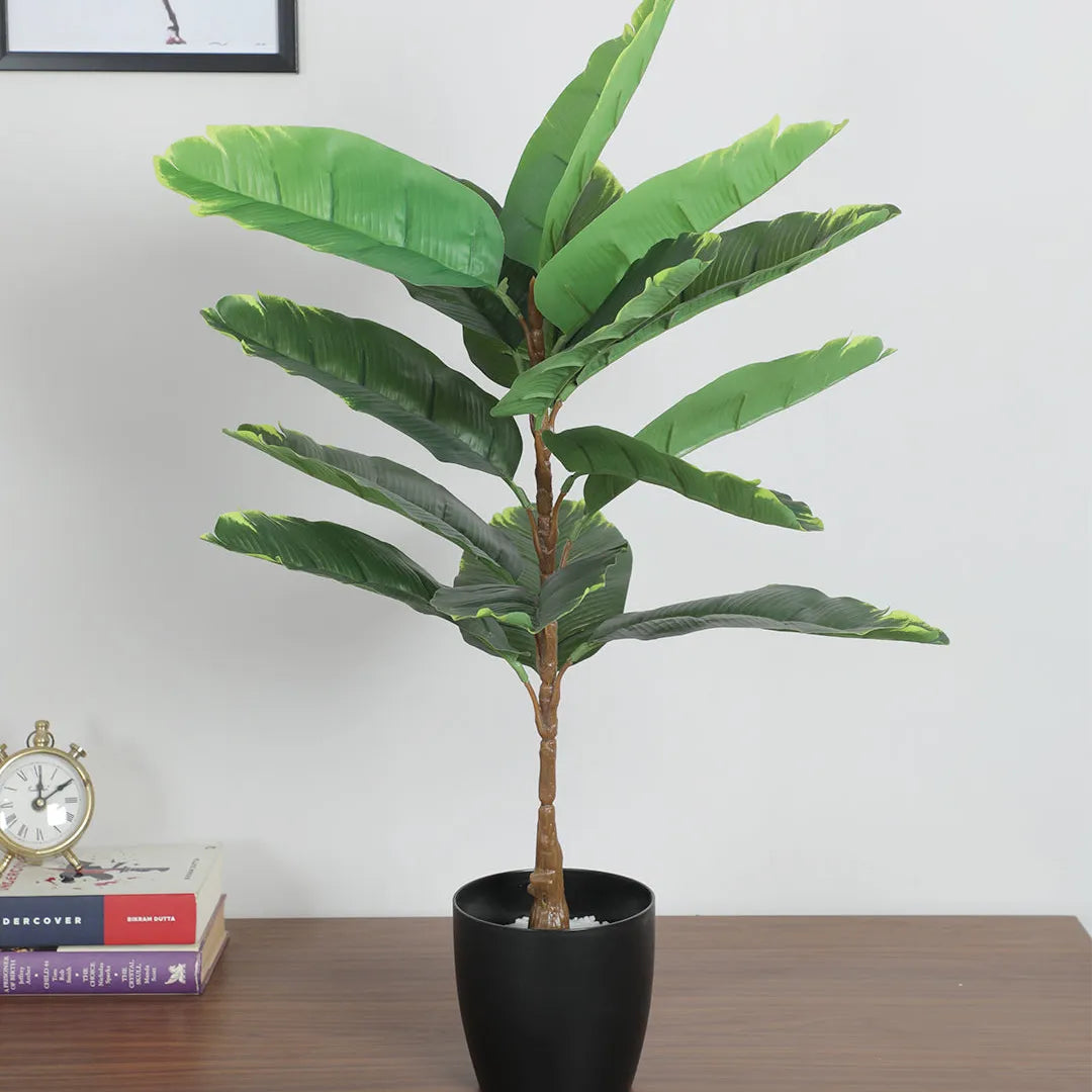 Banana Leaf Indoor Plant with Pot for Decor - Artificial Plant