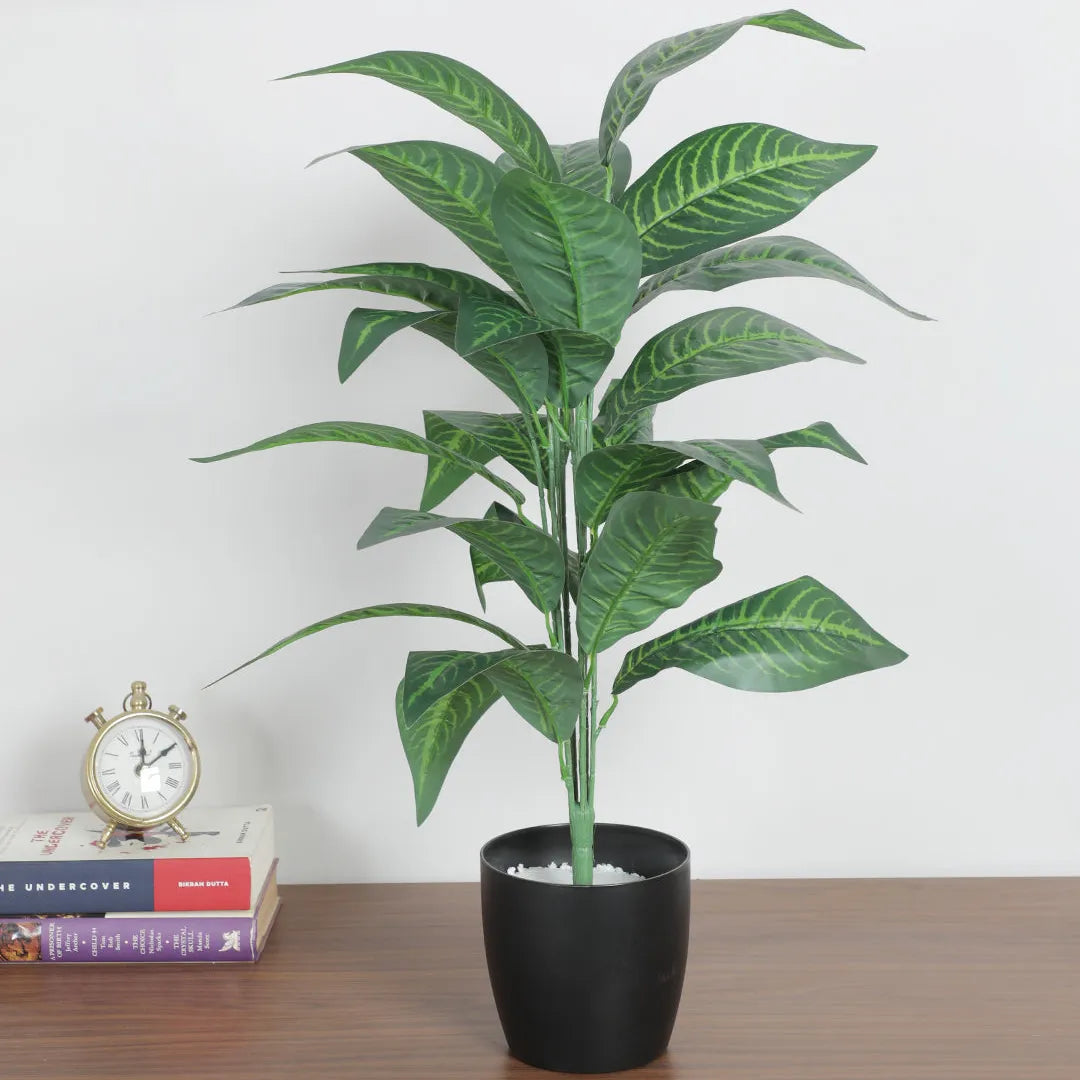 Iceton Croton Leaf Plant with Pot - Artificial Plant