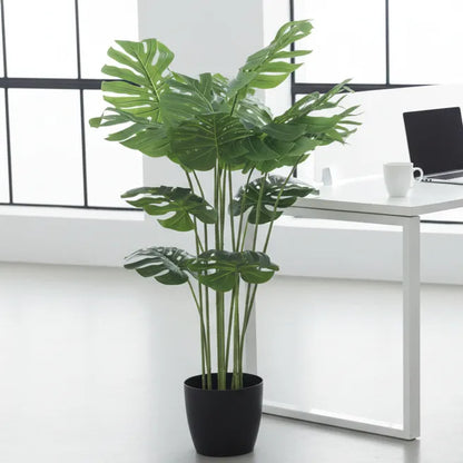 Decorative Monstera Leaf Floor Plant with Pot - Artificial Plant