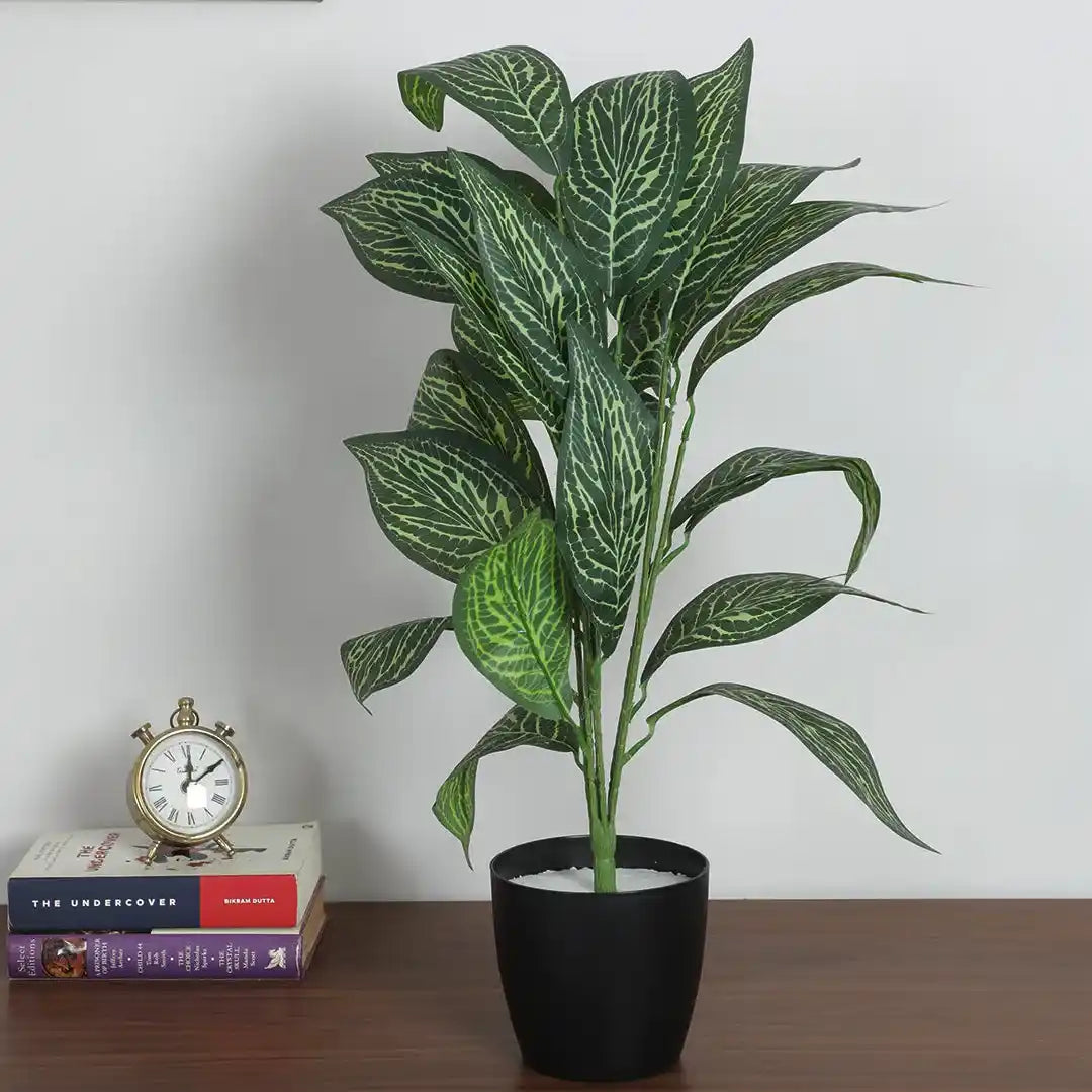 Iceton Croton Leaf Plant with Pot - Artificial Plant