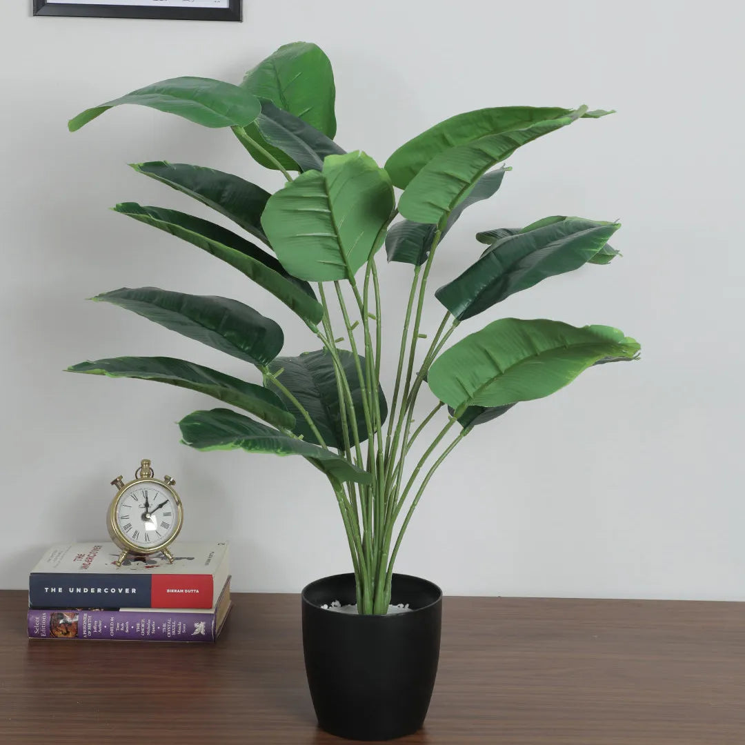 Premium Banana Leaf Decor Plant with Pot - Artificial Plant