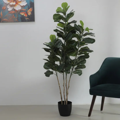 Tall Fiddle Leaf Fig Floor Plant with Pot - Artificial Plant