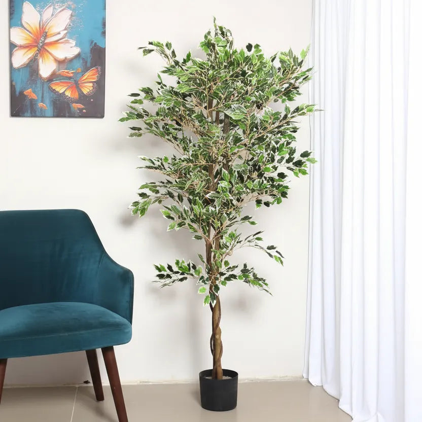 Mini Ficus Plant Trees with Pot for Decor - Artificial Plant